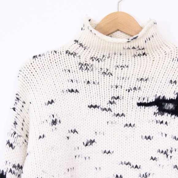 *LINE Knit Cream and Black Turtleneck Sweater - Picture 6 of 7